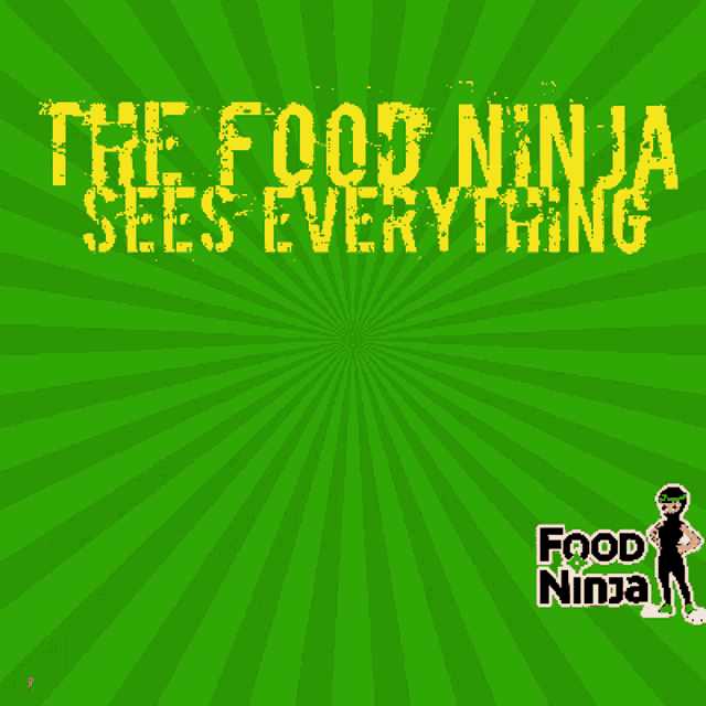 a woman wearing glasses with the words " the food ninja sees everything " written above her