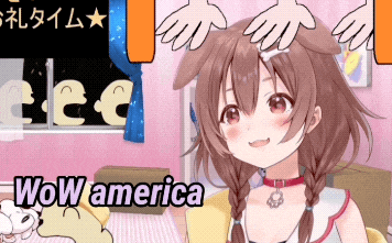 a cartoon girl with a dog 's ears and the words wow america