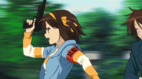 The Melancholy Of Haruhi Suzumiya Running GIF - The Melancholy Of Haruhi Suzumiya Running Escape GIFs