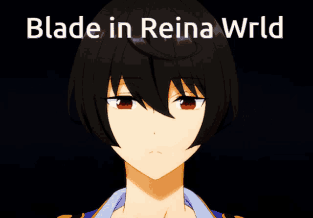 a blade in reina wrld poster with a boy with red eyes