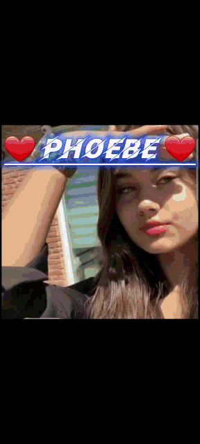 a girl with the name phoebe written on her face