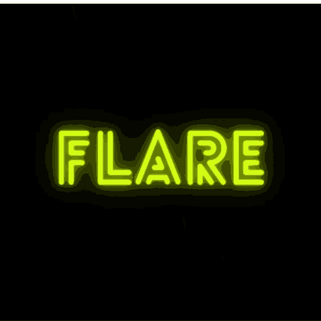 the word flare that is neon yellow