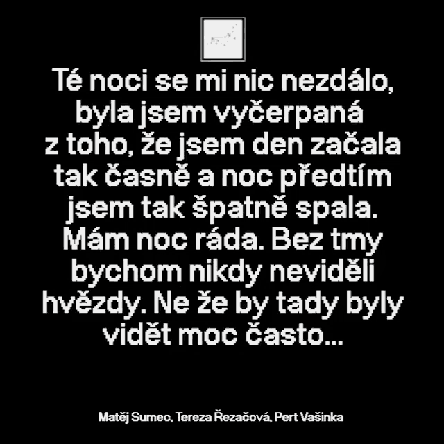 a poster with a quote in a foreign language by matej sumec