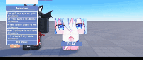 a screenshot of a video game with a play button