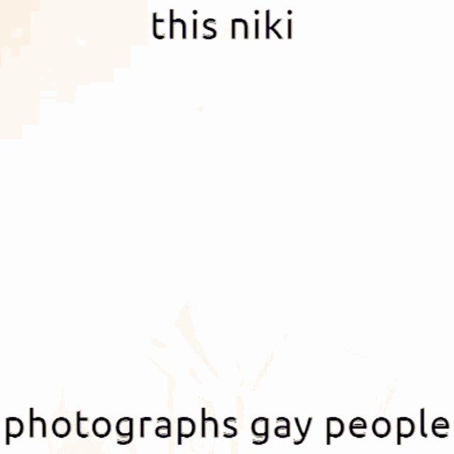 an open book with the words this niki photographs gay people on the bottom