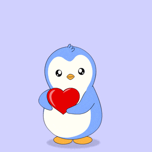 a blue penguin holding a red heart with the words happy valentine 's day below it