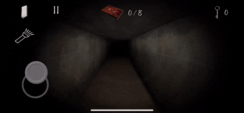 a screenshot of a game on a cell phone shows a bloody room with a flashlight and keys .