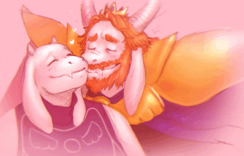 a drawing of a man and a goat with a crown on their heads