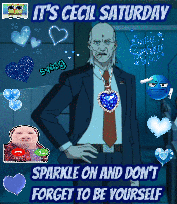 a poster that says it 's cecil saturday and sparkle on and don 't forget to be yourself