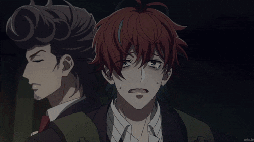 a cartoon of a man with red hair and a man with a beard