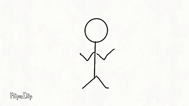 a stick figure stands in front of the letter o and k