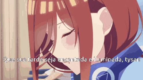 a picture of a girl with a caption that says que sua tarde seja encansada e iluminada tyson