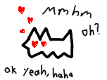 a drawing of a star with hearts and the words " ok yeah haha "