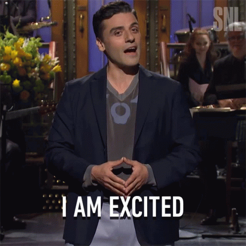 I Am Excited Oscar Isaac GIF - I Am Excited Oscar Isaac Saturday Night Live GIFs