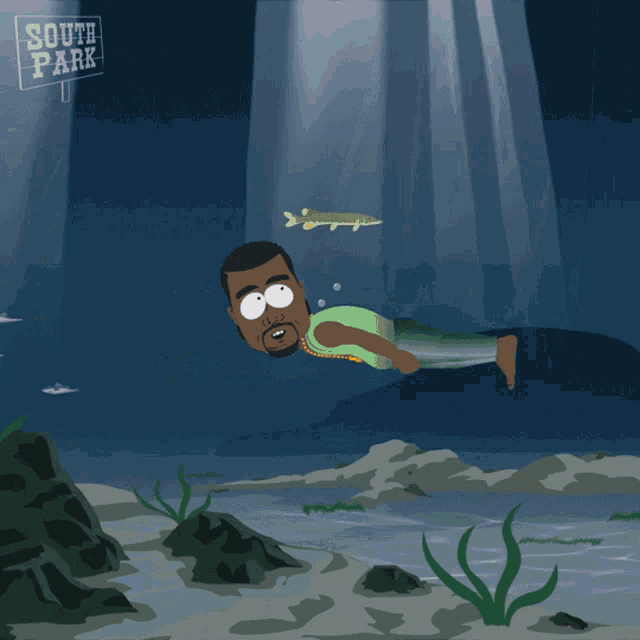 Swimming Kanye West GIF