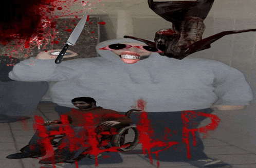 a man in a wheelchair is being attacked by a man in a hoodie