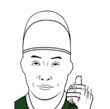 a black and white drawing of a man with chinese writing