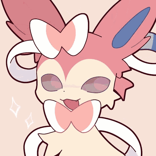 a cartoon drawing of a pink bunny with a bow on its head