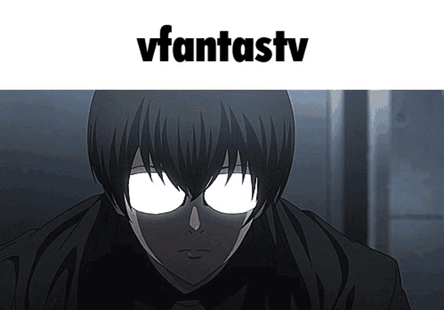 a picture of a man with glowing eyes and the words vfantastv below him