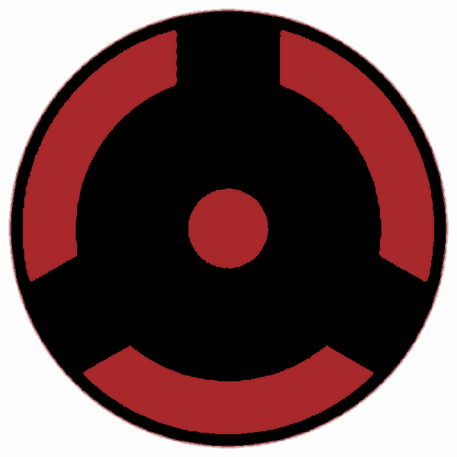 a red and black circle with a red circle in the center