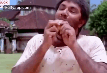 Eating Thenga.Gif GIF - Eating Thenga Eating Thenda Sathyaraj GIFs