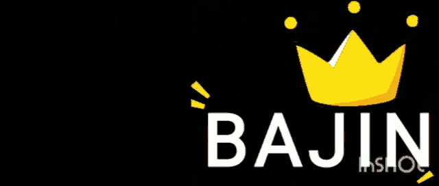a logo for a company called bajin with a yellow crown