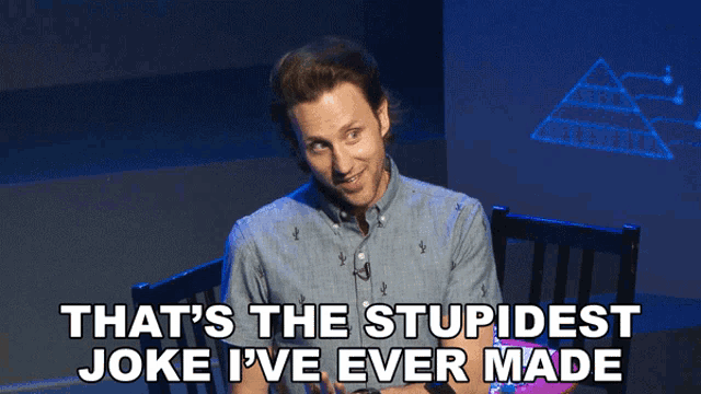 Thats The Stupidest Joke Ive Ever Made Josh Sundquist GIF - Thats The Stupidest Joke Ive Ever Made Josh Sundquist Thats The Stupidest Thing Ive Never Made Before GIFs