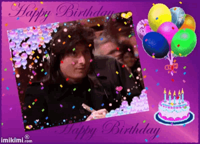 a birthday card with a picture of a man and a cake