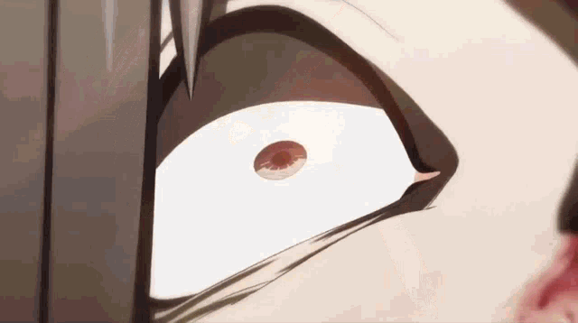 a close up of a person 's eye with a red spot on it .