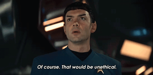 Of Course That Would Be Unethical Spock GIF