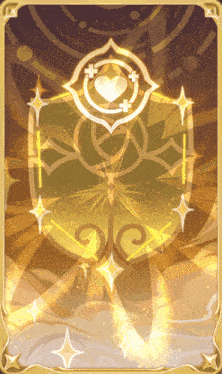 a card with a heart in the center and stars around it