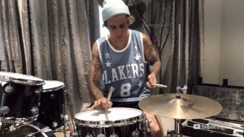 Playing Drums Justin Bieber GIF - Playing Drums Justin Bieber Feel The Beat GIFs