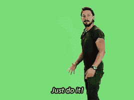 a man in a black shirt is dancing and says yes you can