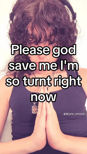 a woman with curly hair is praying for god to save her