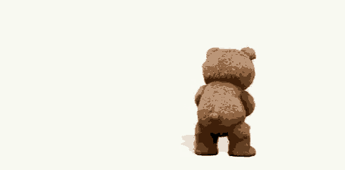 a teddy bear is standing on a white background holding a piece of paper in its hand .