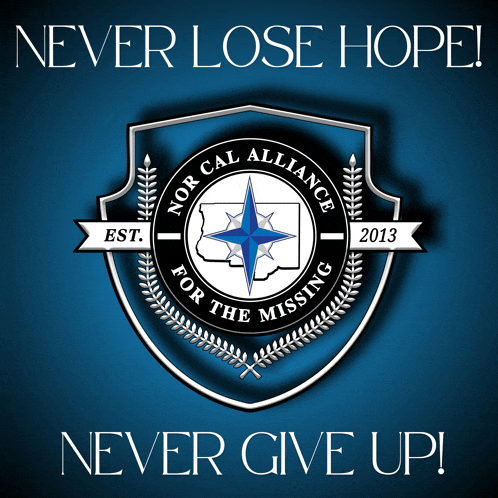 norcal alliance for the missing logo on a blue background