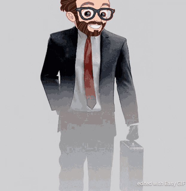 a cartoon of a man in a suit and tie