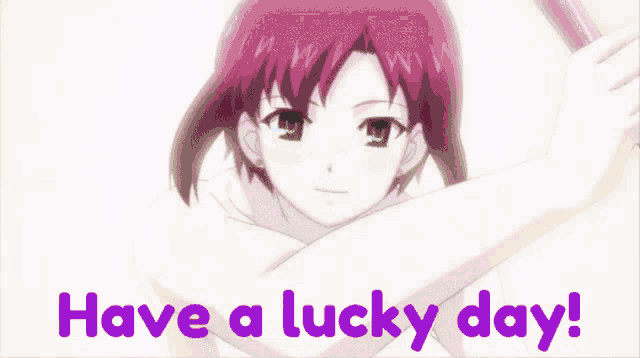 a picture of a girl with wings and the words " have a lucky day "