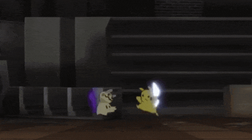 a cartoon character is being attacked by a purple and yellow monster .