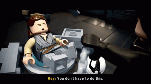 Lego Star Wars Rey GIF - Lego Star Wars Rey You Dont Have To Do This GIFs
