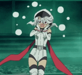 a cartoon character with a red cape and a mask on her face