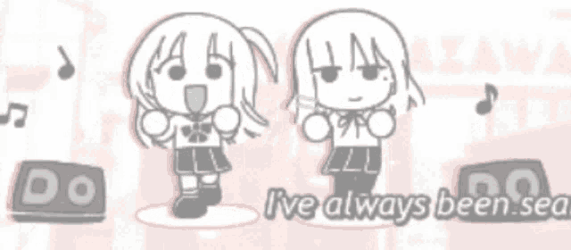 a drawing of two girls with the words " do i 've always been so "