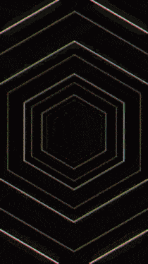 a colorful animated background of a hexagon shaped tunnel