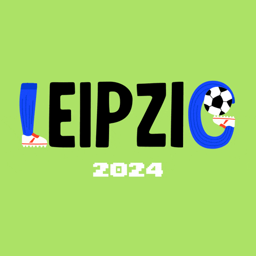 a logo for leipzig 2024 with a soccer ball