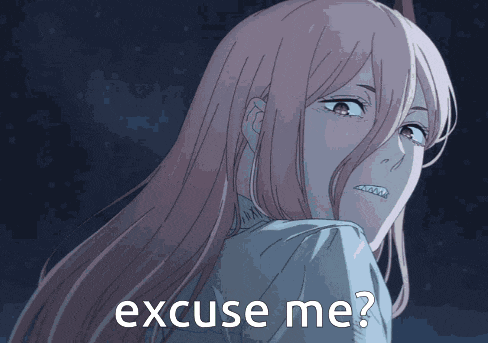 a picture of a girl with long hair and the words excuse me on the bottom
