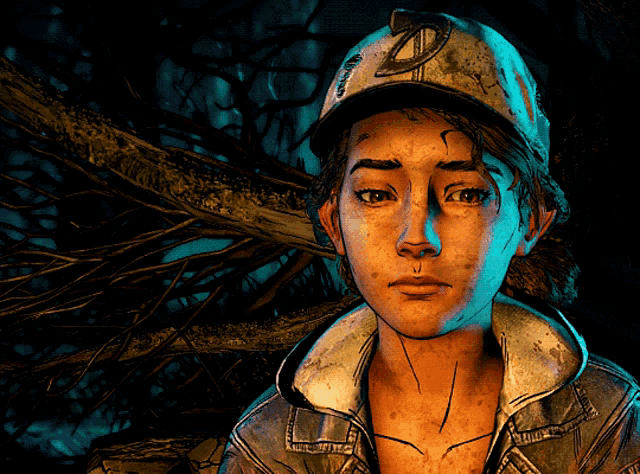 a woman wearing a baseball cap with the letter d on it looks at the camera