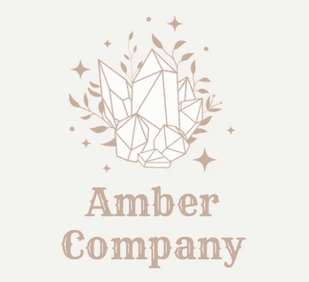 a logo for amber company shows a crystal with leaves and stars