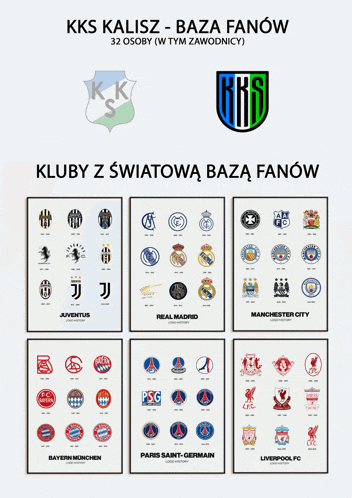 kks kalisz - baza fanow poster with logos of various teams