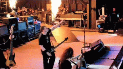 Rock And Roll Stage On Fire GIF - Rock And Roll Stage On Fire Band GIFs