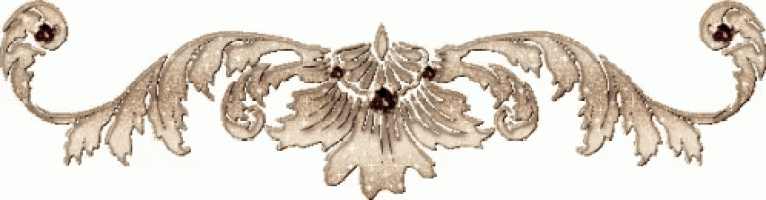 a drawing of a floral design with a red stone in the middle